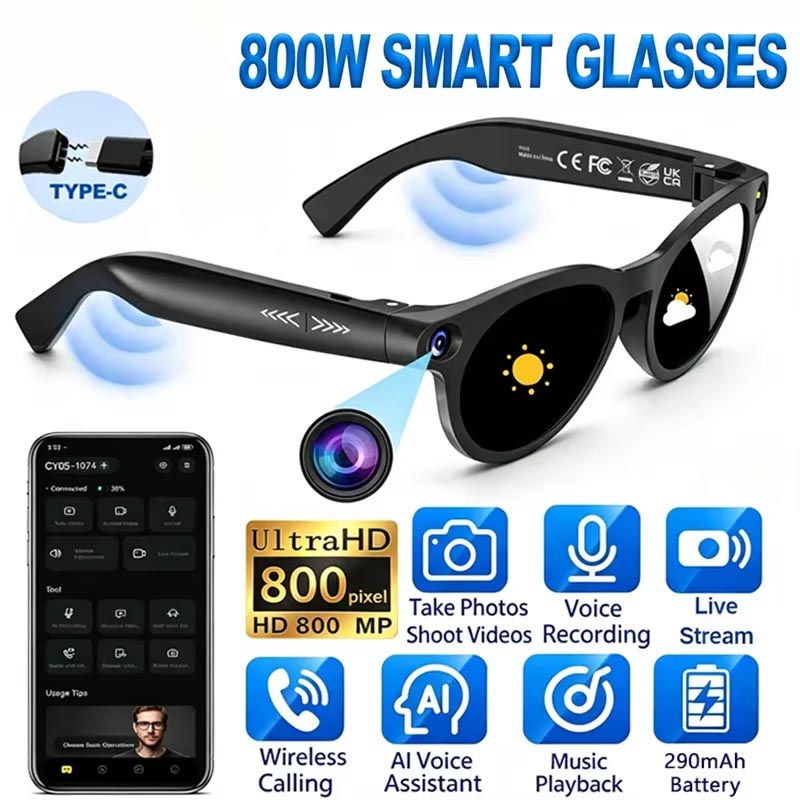 New 800W Pixel AI Smart Glasse - Photography Videos Free ulasan dan harga