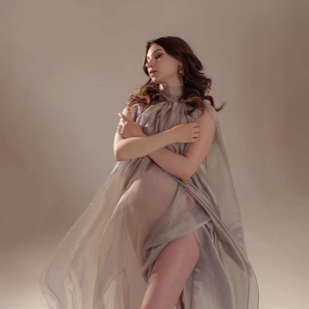 Elegant High Neck Maternity Ph - Photography Club ulasan dan harga